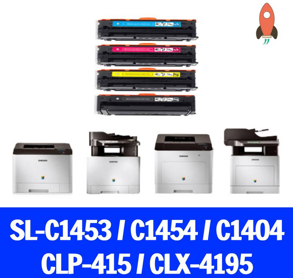 삼성 SL-C1453FW 토너 4색 세트 컬러 레이저 복합기 프린트 팩스기 SL-C1454FW 호환, 4개, P504C 4색 묶음 세트