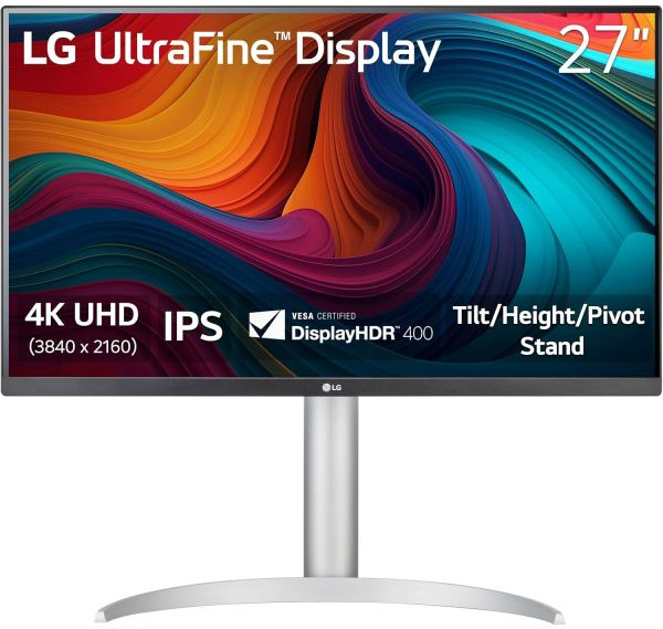 LG 27UP650K-W 27인치 초미세 4K UHD 3840 x 2160 IPS 컴퓨터 모니터 60Hz 5ms 디스플레이HDR 400 리더 모드 플리커 세이프 HDMI 디스플, 1개