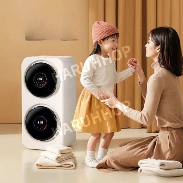 아기 옷 전자동 벽걸이 세탁기 건조기 미니 소형 살균 행주 속옷 바지 양말 수건 욕실 원룸 자취, 벽걸이형 1칸 세탁기건조기