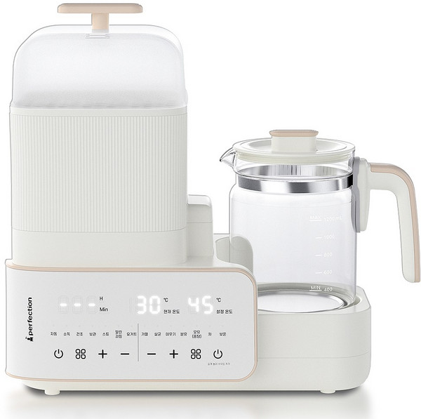 퍼펙션 올인원 멀티 분유포트 젖병 건조 스팀 살균 소독기, KW205 / 아이보리