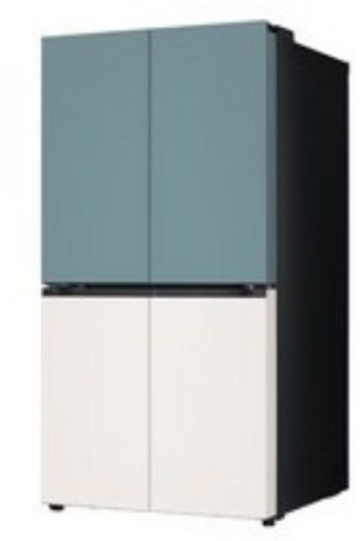 LG전자 디오스 오브제컬렉션 4도어 냉장고 T873MTE111 870L 방문설치, 클레이민트(상),베이지(하)