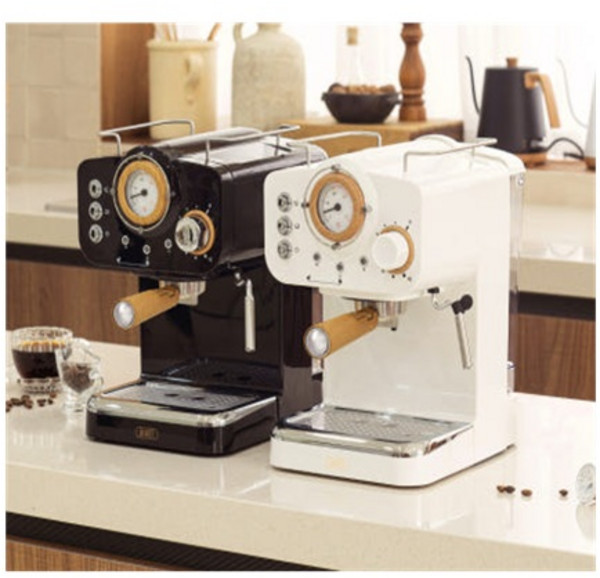 플랜잇 커피머신 가정용 사무실 에스프레소 원두 커피 머신기 기계, 블랙