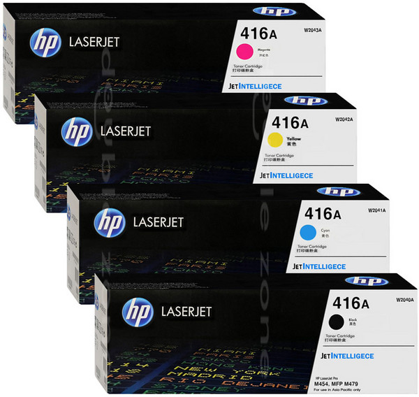 HP W2040A 정품토너 Color Laserjet Pro M454dn M454dw M454nw M479dw M479fdn M479fdw M480f M455dn HP416A, 1개, W2042A 노랑/정품