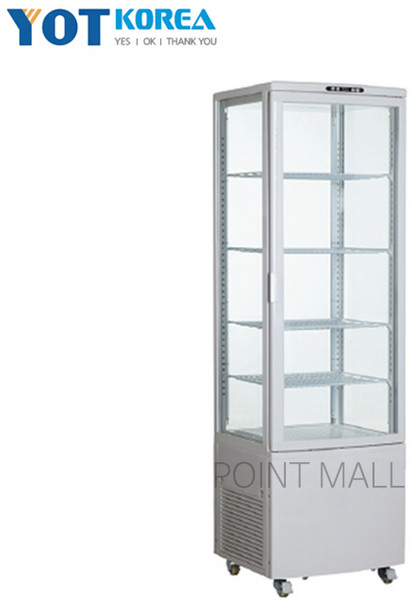 와이오티 RT-235L 업소용 사면유리 냉장쇼케이스, 화이트(WHITE)