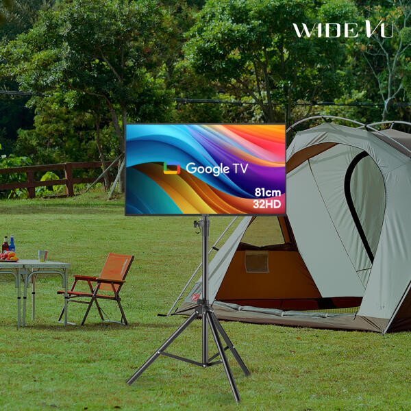 아트박스/와이드뷰 와이드캠핑뷰 구글 32인치 HD 접이식 TV스탠드 셋트, 32HD 22T 캠핑 블랙셋트