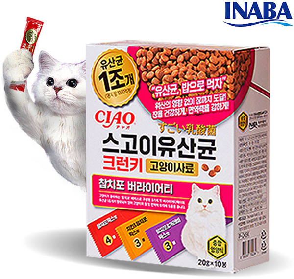 [더드림컴퍼니]이나바 스고이 유산균 크런키 사료 20g x 10봉, 10개, 참치