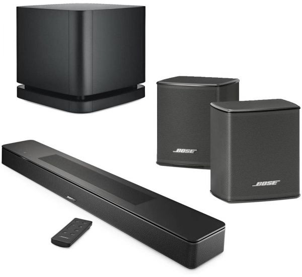 보스 스마트 사운드바 600 무선 서라운드 스피커가 포함된 블랙 번들페어 베이스 모듈 500, Soundbar + Bass + Surround Spe