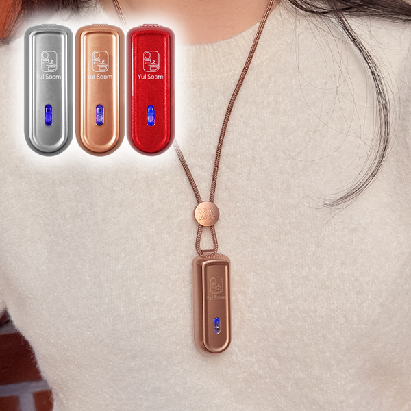 율숨 목걸이형 휴대용 소형 바이러스 미세먼지 공기청정기 WWK-100, 레드