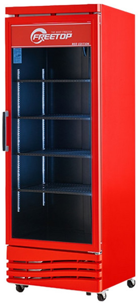 음료수 냉장고 프리탑 FT-470ABR 레드블랙 음료 주류 업소용 냉장 쇼케이스, 무료배송지역