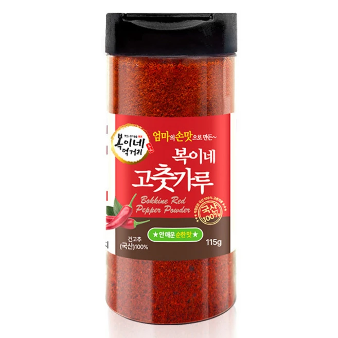 복이네먹거리 국산 안매운 순한맛 어린이 반찬용 고춧가루, 115g, 1개