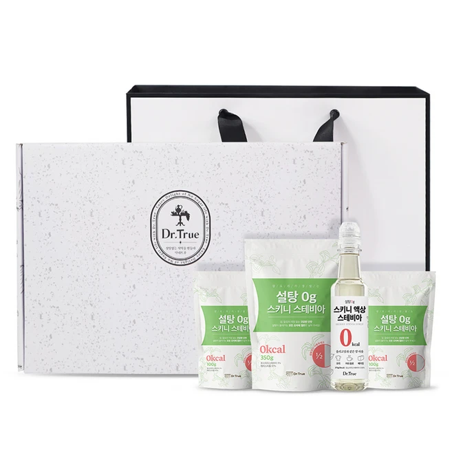 닥터트루 스테비아 100g x 2p + 스테비아 350g + 액상 스테비아 375g 선물세트 + 쇼핑백, 1세트
