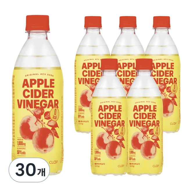 클룹 애사비소다 오리지널 탄산음료, 500ml, 30개