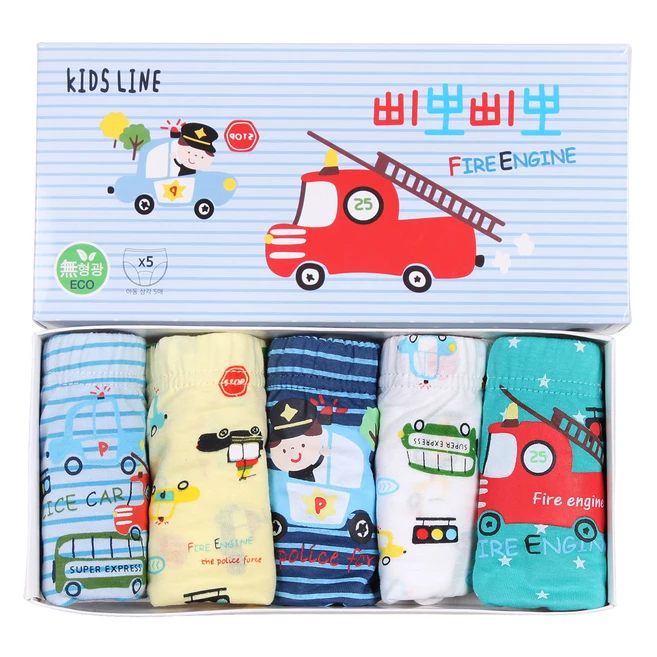 키즈라인 남아용 삐뽀삐뽀 삼각팬티 5종 세트