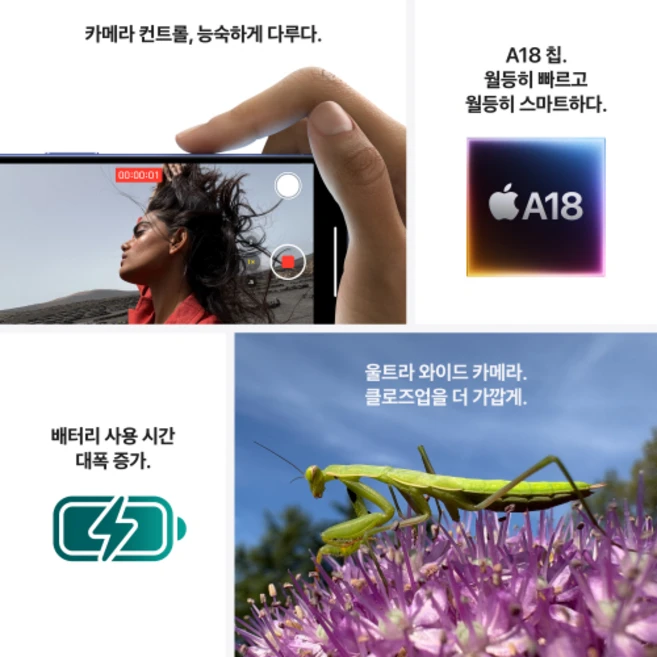 Apple 정품 아이폰 16 자급제, 화이트, 256GB