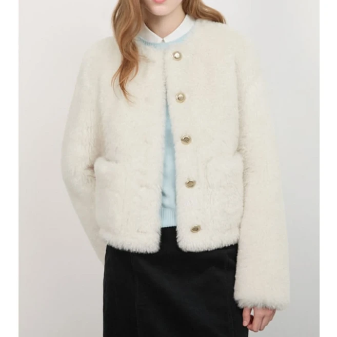 시스티나 아웃 포켓 무스탕 자켓195175