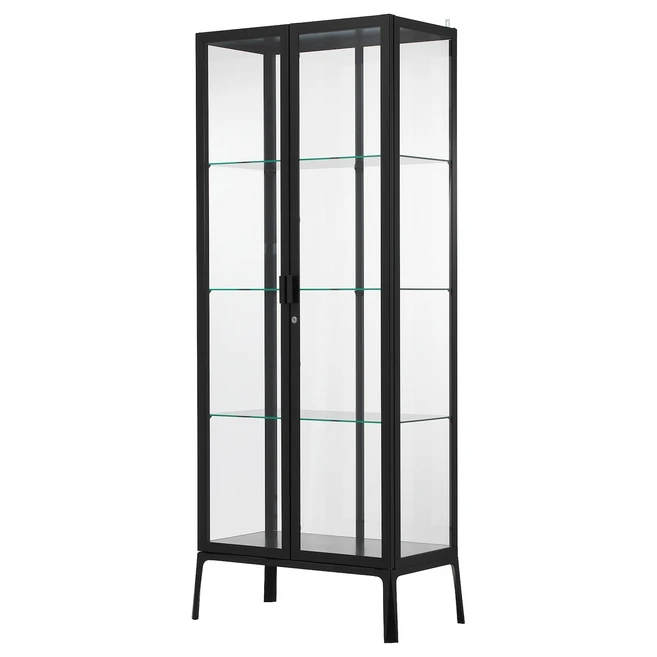 이케아 밀스보 유리도어 장식장 거실장 수납장 앤트러싸이트 73x175cm, 103.964.49