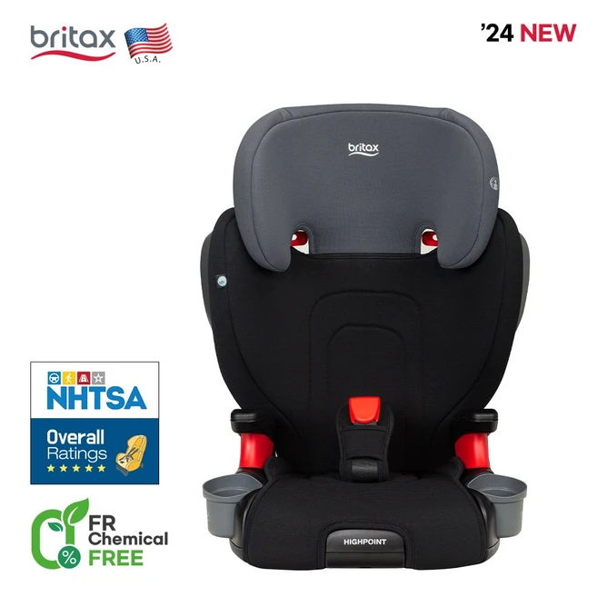 [브라이텍스]NEW 하이포인트 블랙옴브레 주니어카 시트[ISOFIX], 블랙