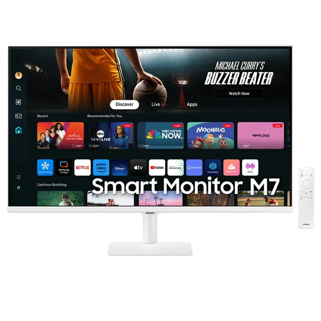삼성전자 스마트모니터 M7 UHD 4K 32인치 DeX IoT SmartThings 미러링 넷플릭스 유튜브 / 블랙 화이트, 80cm, 2. S32BM701 화이트