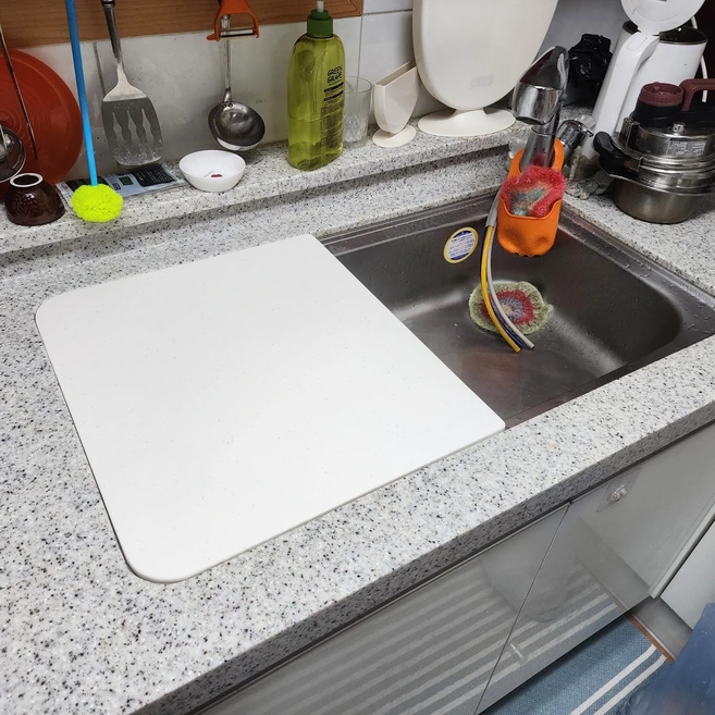 싱크대 확장 상판 인조대리석 보조조리대, 20cm, 화이트, 1개