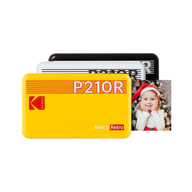 코닥 미니 2 레트로 포토프린터+카트리지 8매, P210R, Yellow
