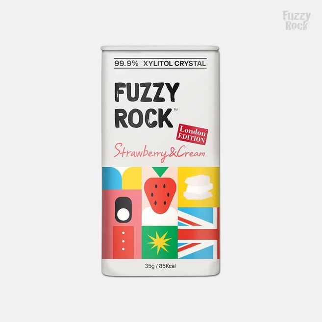 퍼지락 자일리톨 크리스탈 캔디 스트로베리 앤 크림향, 35g, 10개