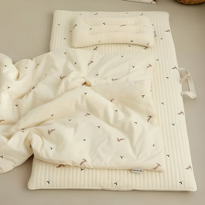 아솜느 순면 100수 낮잠이불 세트 일체형, 토끼