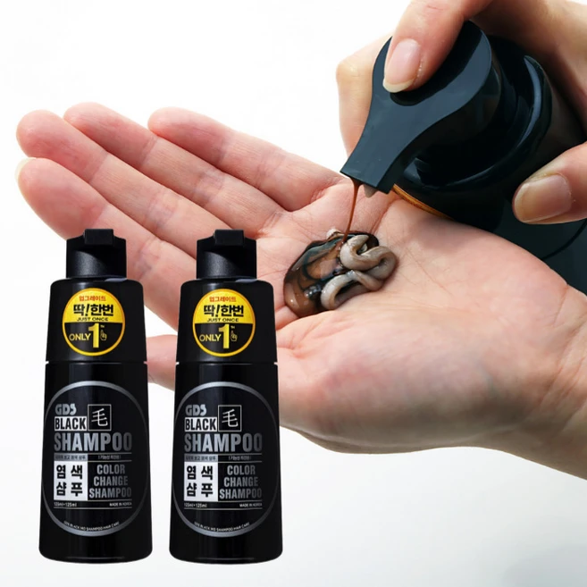 GDS 딱 한번 염색샴푸 + 비닐장갑, 2pcs, 2개, 250ml