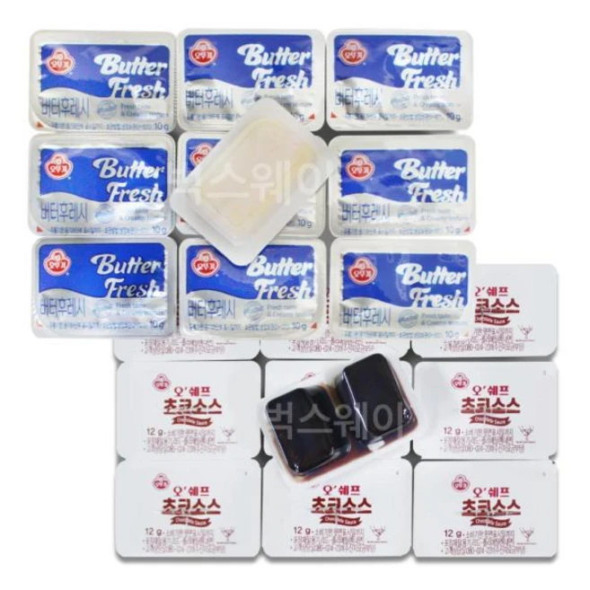 오뚜기 버터후레시 48개딸기잼 디스펜팩 40개, 오뚜기 버터후레시 20개+초코소스 디스펜팩 20개