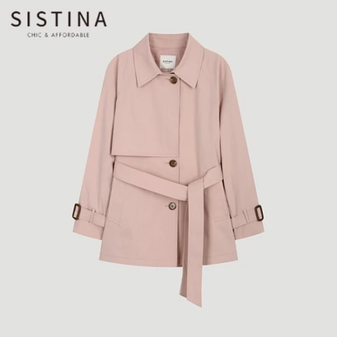 SISTINA 벨티드 플랩 하프 트렌치코트_AWWBYO11030_LP1630017