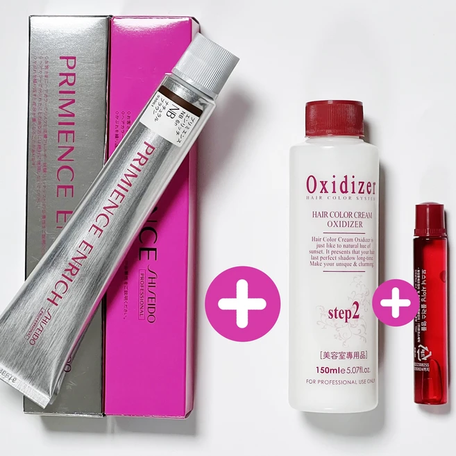 시세이도 염색약80g+6%산화제100ml 새치 멋내기 프리미언스, 내추럴 브라운 NB 7, 1개