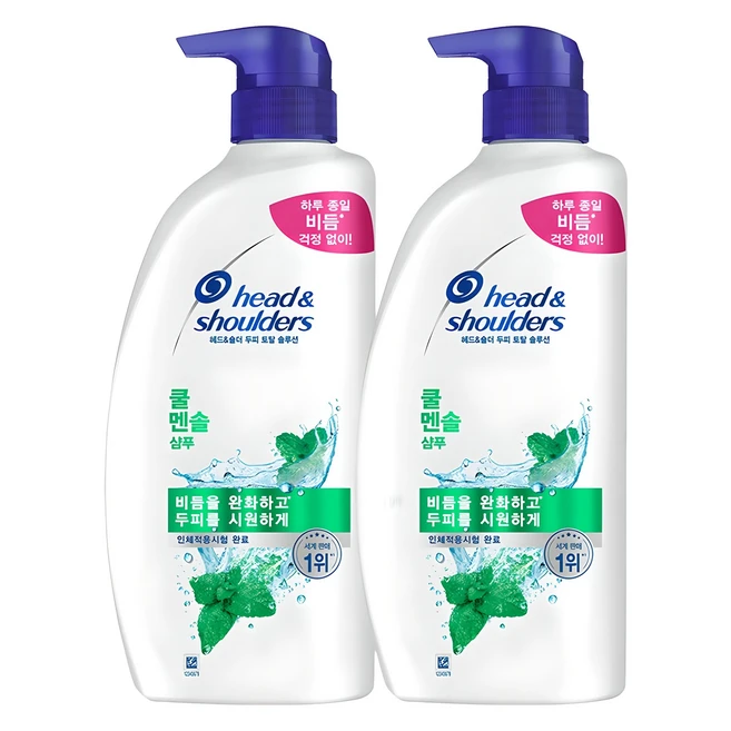 헤드앤숄더 쿨 멘솔 샴푸, 850ml, 2개