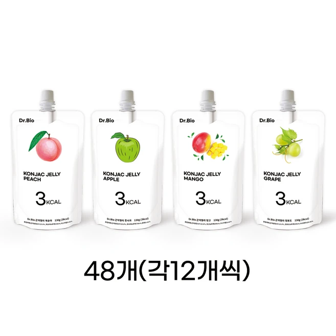 디알바이오 곤약젤리 (4가지맛 12개씩) 실속포장, 130g, 48개