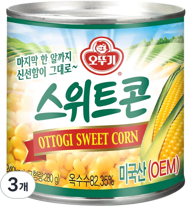 오뚜기 스위트콘 통조림, 340g, 3개