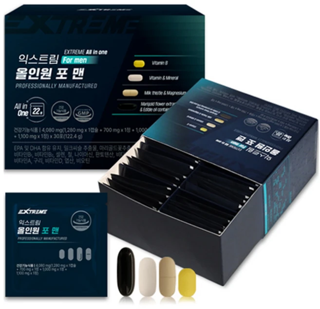 익스트림 올인원 포 맨 멀티비타민, 30회분, 1개