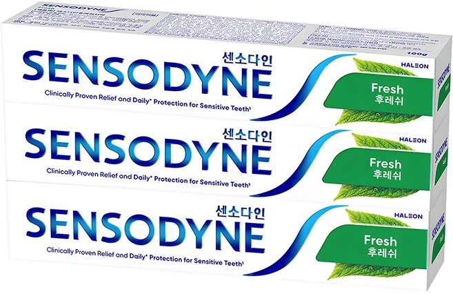 센소다인 후레쉬 치약, 100g, 3개