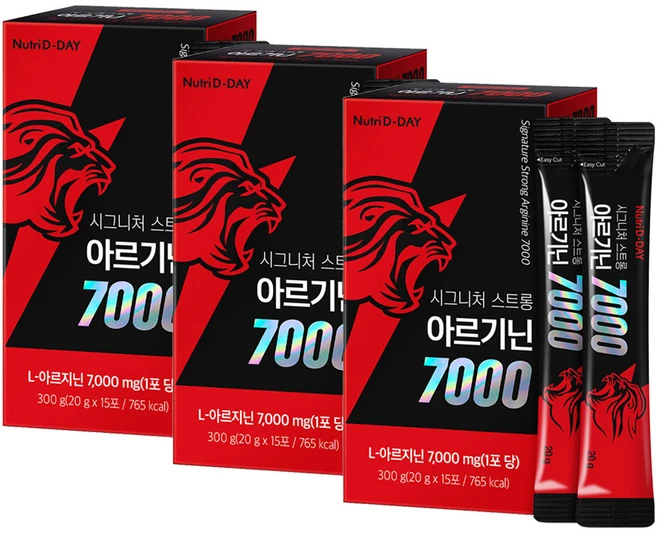뉴트리디데이 시그니처 스트롱 아르기닌 7000 액상스틱 15p, 300g, 3개