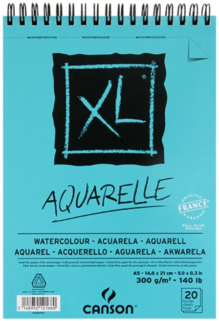 캔손 XL Watercolor 스케치북 300g, A5, 20매