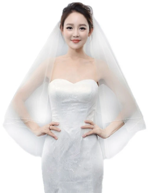 엘블랑꼬 라인빗핀 면사포 웨딩베일, 화이트, 1개