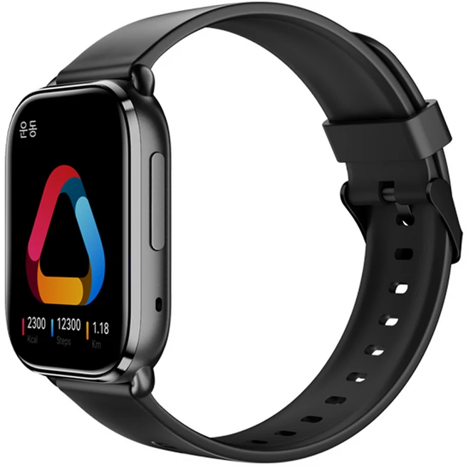 QCY 스마트워치 VOICE, 블랙, 39mm, GPS
