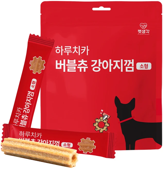 펫생각 강아지 하루치카 버블츄 강아지껌 소형 21p, 치아관리, 168g, 1개