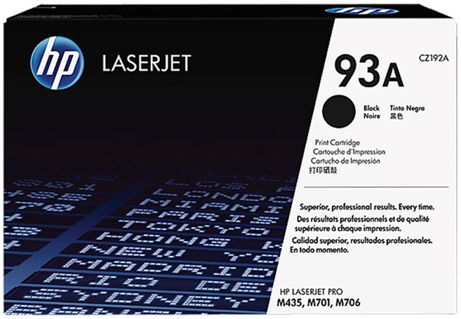 HP 정품 93A 검정 레이저젯 토너 카트리지, 12,000매 출력, M435nw, M706n 호환 (CZ192A)