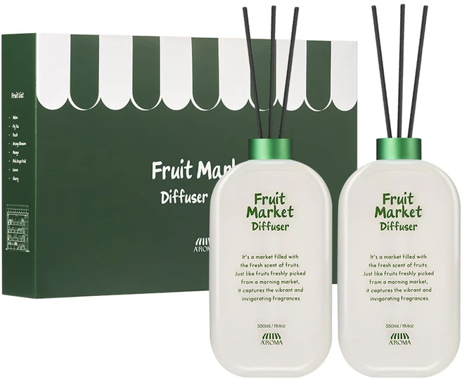 에이로마 후르츠마켓 디퓨저 선물세트 550ml, 1세트, 스윗어바이트