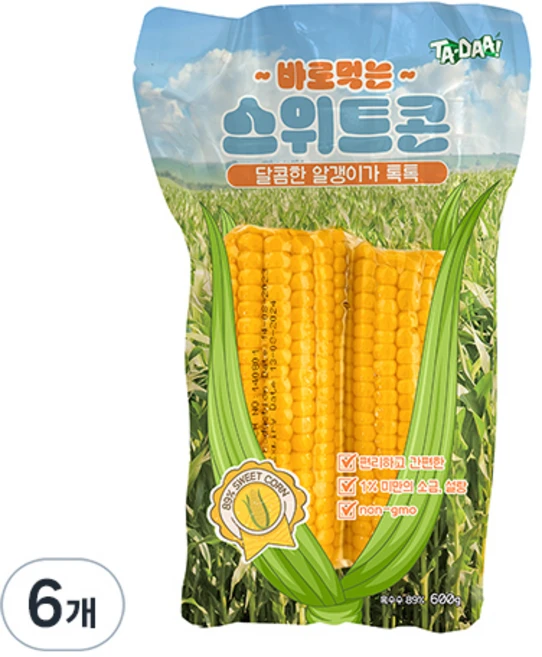 타다 바로먹는 스위트콘 옥수수, 600g, 6개