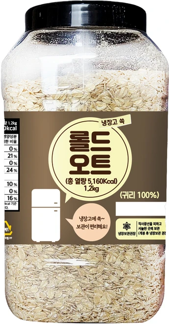 냉장고쏙 롤드 오트, 1.2kg, 1개