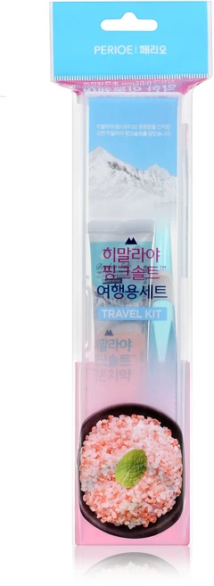 히말라야핑크솔트 여행용 치약 칫솔 세트, 1세트