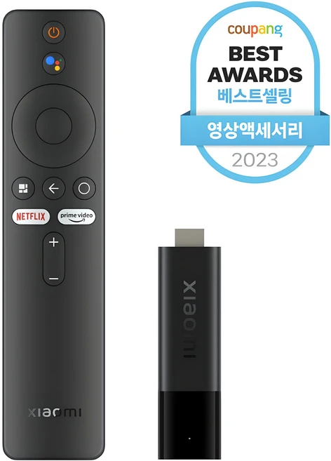 샤오미 안드로이드 TV 스틱 4K 2160P 2GB RAM, MDZ-27-AA (블랙), 1개