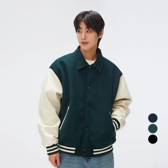 스파오 남성용 베이직 바시티 재킷 SPJAE4TC01 RE