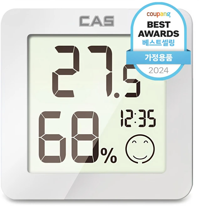 카스 디지털 온습도계 T023, 화이트, 1개