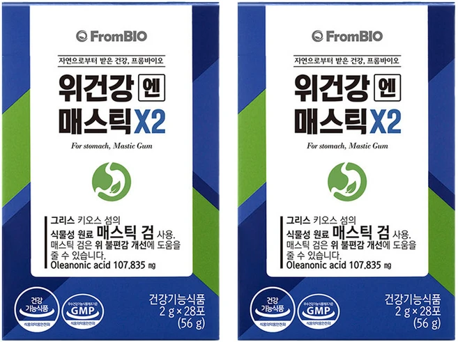 프롬바이오 위건강엔 매스틱X2, 56g, 2개