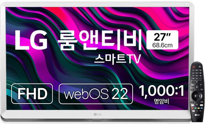 LG전자 FHD 룸앤TV, 68.8cm, 27LQ600SW